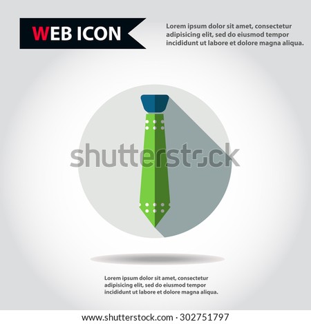 Tie web icon, flat, vector.