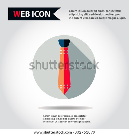 Tie web icon, flat, vector.