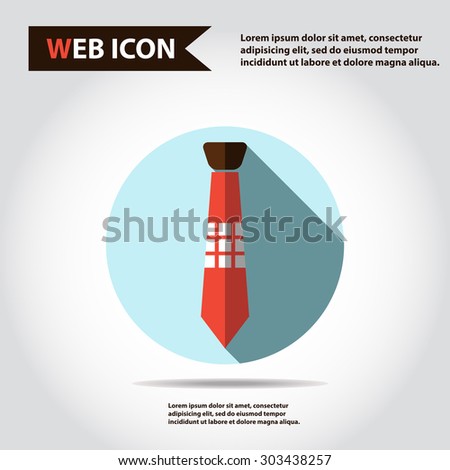 Tie web icon, flat, vector.