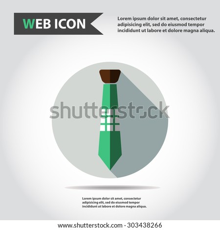 Tie web icon, flat, vector.