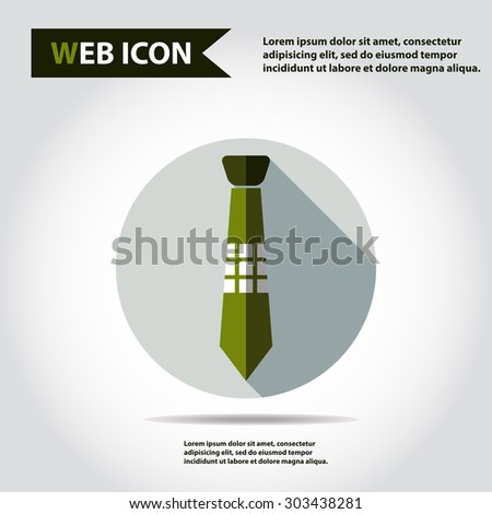 Tie web icon, flat, vector.