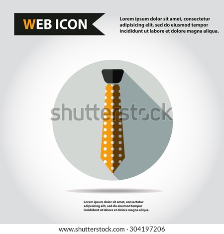 Tie web icon, flat, vector.