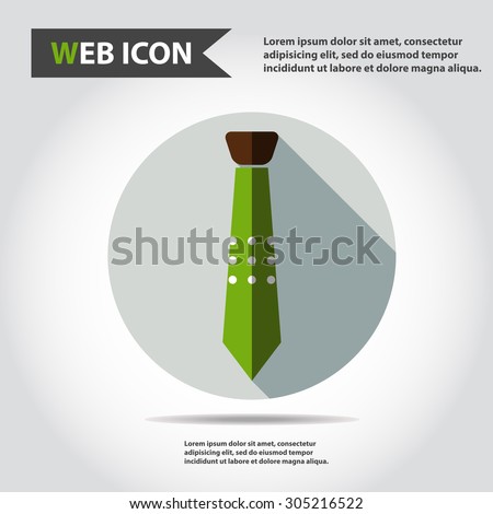 Tie web icon, flat, vector.