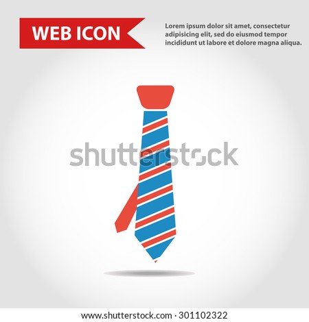 Tie web icon, striped, flat, vector.