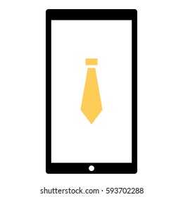 Tie Work icon - Flat design, glyph style icon - Colored enclosed in a phone
