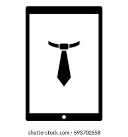 Tie Work icon - Flat design, glyph style icon - Colored enclosed in a tablet