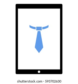 Tie Work icon - Flat design, glyph style icon - Colored enclosed in a tablet