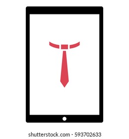 Tie Work icon - Flat design, glyph style icon - Colored enclosed in a tablet