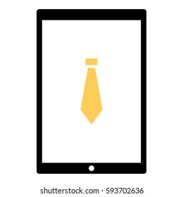 Tie Work icon - Flat design, glyph style icon - Colored enclosed in a tablet