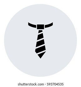 Tie Work icon - Flat design, glyph style icon - Black enclosed in a circle