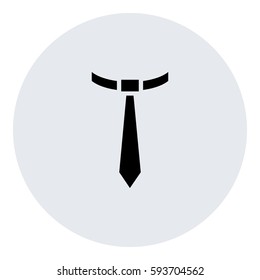 Tie Work icon - Flat design, glyph style icon - Black enclosed in a circle