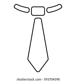 Tie Work icon - Flat design, glyph style icon - Outline Black