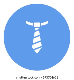Tie Work icon - Flat design, glyph style icon - White enclosed in a circle