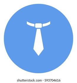 Tie Work icon - Flat design, glyph style icon - White enclosed in a circle