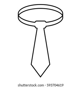 Tie Work icon - Flat design, glyph style icon - Outline Black