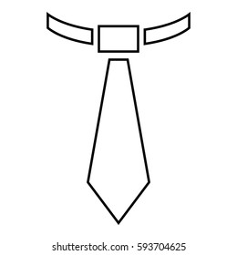 Tie Work icon - Flat design, glyph style icon - Outline Black