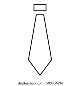 Tie Work icon - Flat design, glyph style icon - Outline Black