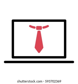 Tie_Work icon - Flat design, glyph style icon - Colored enclosed in a computer