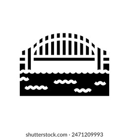 tied arch bridge glyph icon vector. tied arch bridge sign. isolated symbol illustration