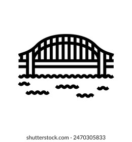 tied arch bridge line icon vector. tied arch bridge sign. isolated contour symbol black illustration
