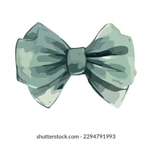 Tied bow elegance and fashion icon isolated