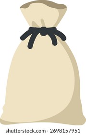 Saco de pano amarrado simbolizando compras reutilizáveis e estilo de vida sem desperdício, perfeito para marca ecológica, visuais de mercado para agricultores ou conteúdo de vida sustentável.