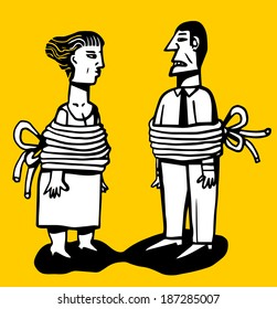 Hostage Woman Tied Stock Illustrations Images Vectors Shutterstock
