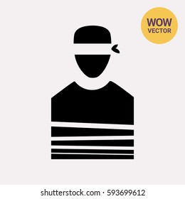 Tied Hostage with Blindfold Icon