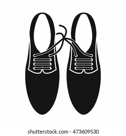 Tied laces on shoes joke icon in simple style isolated on white background. Jest symbol