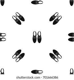 Tied laces on shoes joke pattern repeat seamless in black color for any design. Vector geometric illustration