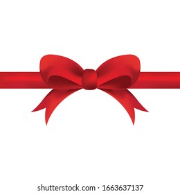 Tied, red ribbon vector illustration