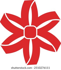 Tied ribbon bow. Red present decoration icon