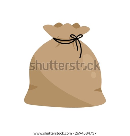 Tied sack vector image, clip art sack, sack bag clip art, flat design illustration