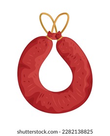 tied sausage grill icon isolated