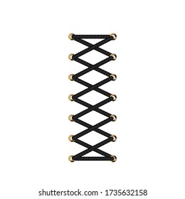Tied shoelace isolated on the white background