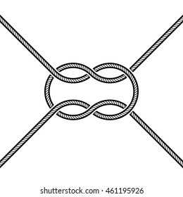 Tied Square Knot On White Background