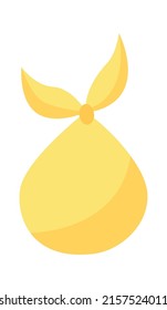 Tied Yellow Sack. Vector illustration