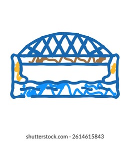 tied-arch bridge doodle icon sketch vector. tied-arch bridge sign. isolated symbol illustration