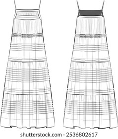A Tie-detailed cotton maxi dress