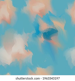 Tie-dye, Pastel background sky texture in soft watercolor blue pink. High resolution seamless texture, vector