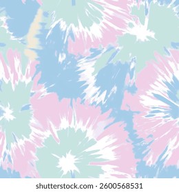 Tie-dye in pastel hues, the colors swirling and blending colors. ikat pattern, Tie-dye seamless pattern, Vector illustration background for print the paper.