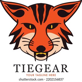 tiegear logo design beast and cool tiger