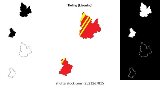 Tieling blank outline map set