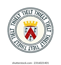 Tielt, Belgium city vector grunge rubber stamp over white background