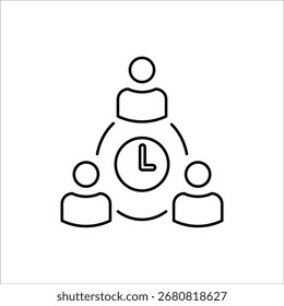 tiem meeting icons. simple line vector