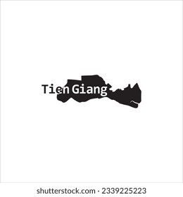 Tien Giang map and black letter design on white background
