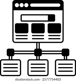 tier link building vector icon design, Web hosting service Symbol, Computing machines Sign, Internet Application Management stock illustration, Website Silo structures concept