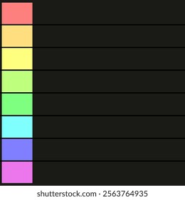 Tier list square ranking table vector template, grid of rating or sorting boxes empty infographic design