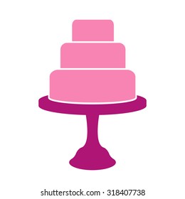 Tiered cake label isolated on white background. Design template for label, banner, badge, logo. Tiered cake vector illustration.