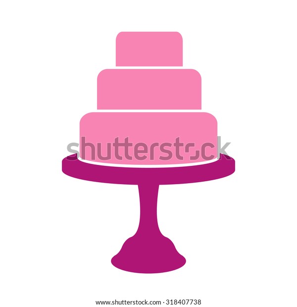 Tiered cake label isolated on white\
background. Design template for label, banner, badge, logo. Tiered\
cake vector\
illustration.